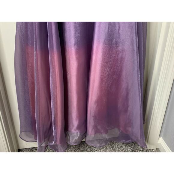 Dave & Johnny Floor Length Purple, Lilac Evening Gown with Stole - Picture 5 of 8